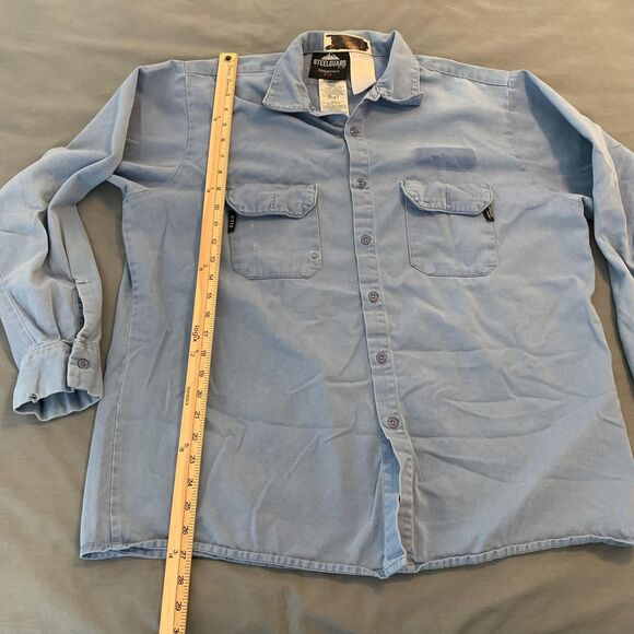 Steelguard Essentials FR Shirt Mens 1XL Blue Flame Resistant Long Sleeve Work - Picture 5 of 7